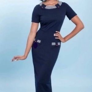 Tatyana sailor pinup nautical navy wiggle dress